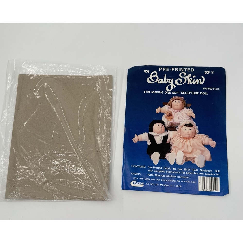 Vintage "Baby Skin" Soft Sculpture Doll Fabric Kit Raymar Pre-Printed Craft